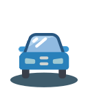 Icon of blue car with closed door.