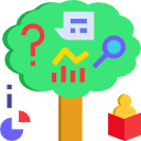 Icon of green tree and graphs