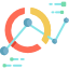 Circular and line graph overlapping 