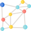 Interconnected dots of different colors