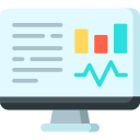 Monitor with data and graphs