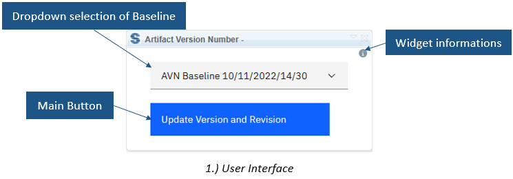 Dropdown selection of Baselines is where you choose your baseline, there is a main button and widget information