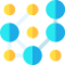 Large blue and smaller yellow circles interconnected