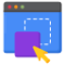 Cursor dragging purple square into its place