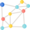 Interconnected dots of different colors
